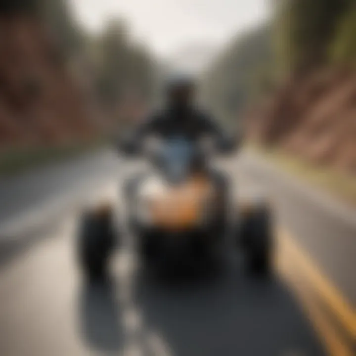 A rider enjoying the thrill of a Can-Am Ryker on a winding road