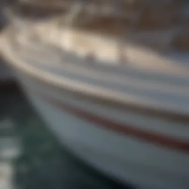 Close-up of a boat surface before and after waxing