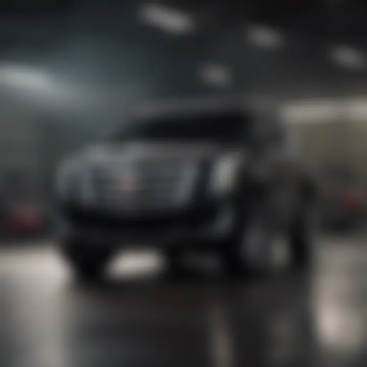 Performance specifications highlight the robust capabilities of the Cadillac Escalade truck.