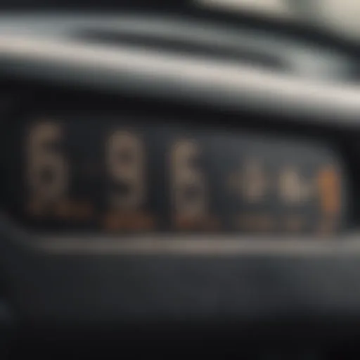 Close-up of a vehicle identification number on a car dashboard