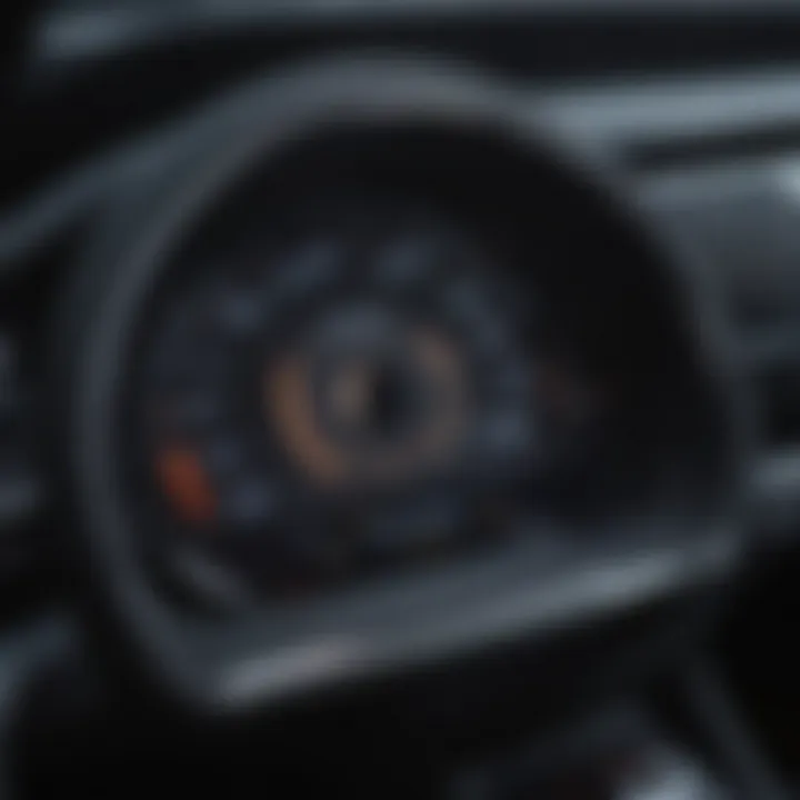 A close-up of a modern dashboard showcasing advanced technology features.