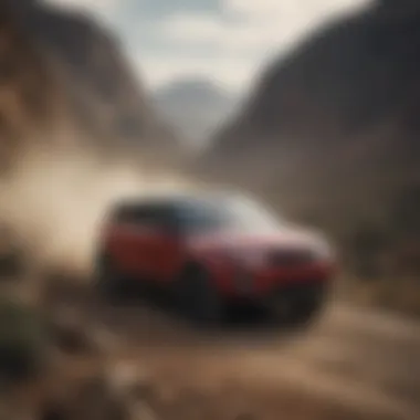 Range Rover Evoque in action on a rugged terrain