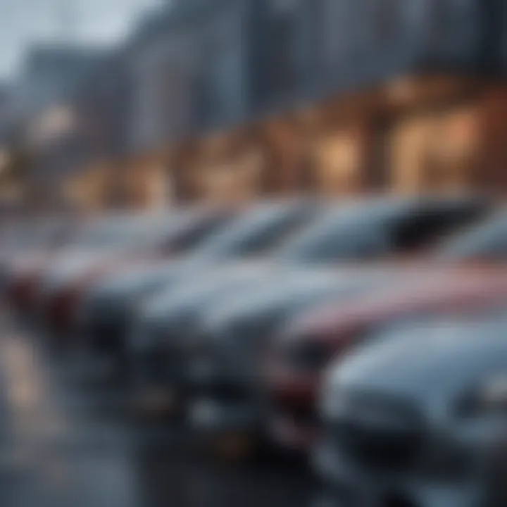 An array of affordable cars lined up