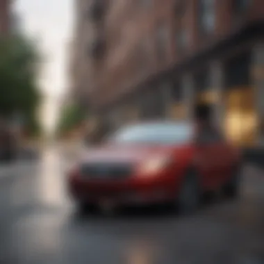 A sleek Ford Taurus parked in an urban setting.