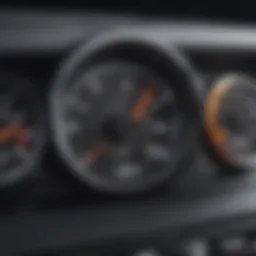 Close-up view of a VIN on a vehicle dashboard