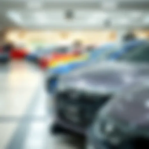 A vibrant array of Honda Accord colors showcased in a dealership