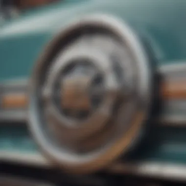 Close-up of vintage truck emblem