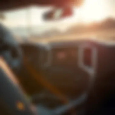 Interior dashboard of a GMC Sierra showcasing advanced technology features