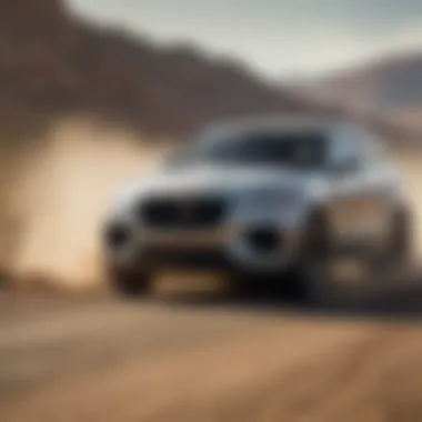 Dynamic driving scene of the Jaguar F-Series SUV demonstrating its performance capabilities