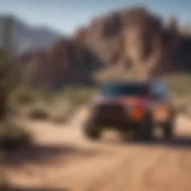 Jeep Renegade in a desert landscape, highlighting its suitability for Arizona's terrains