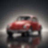 Classic Volkswagen Beetle showcasing its iconic round shape