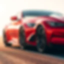 Sleek exterior design of the Red Infiniti Coupe showcasing its dynamic lines