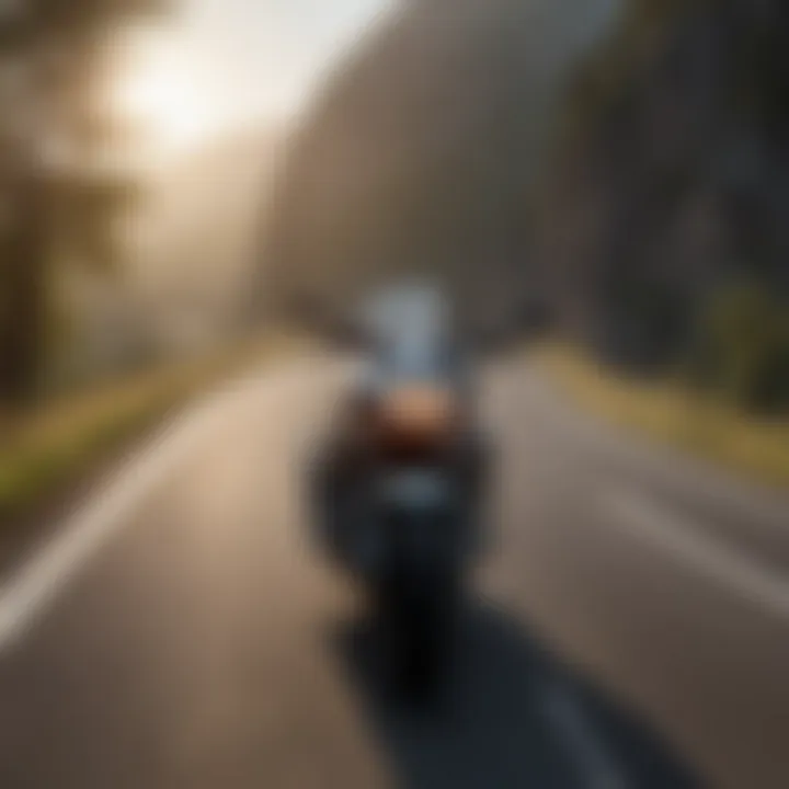 A scenic view of three-wheeled motorcycles on a winding road, emphasizing their unique riding experience