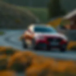 Dynamic driving performance of the Volvo R Model on a winding road