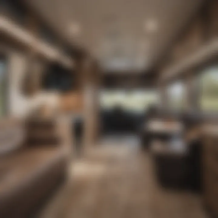 Interior design of a Heartland Camper demonstrating space and amenities