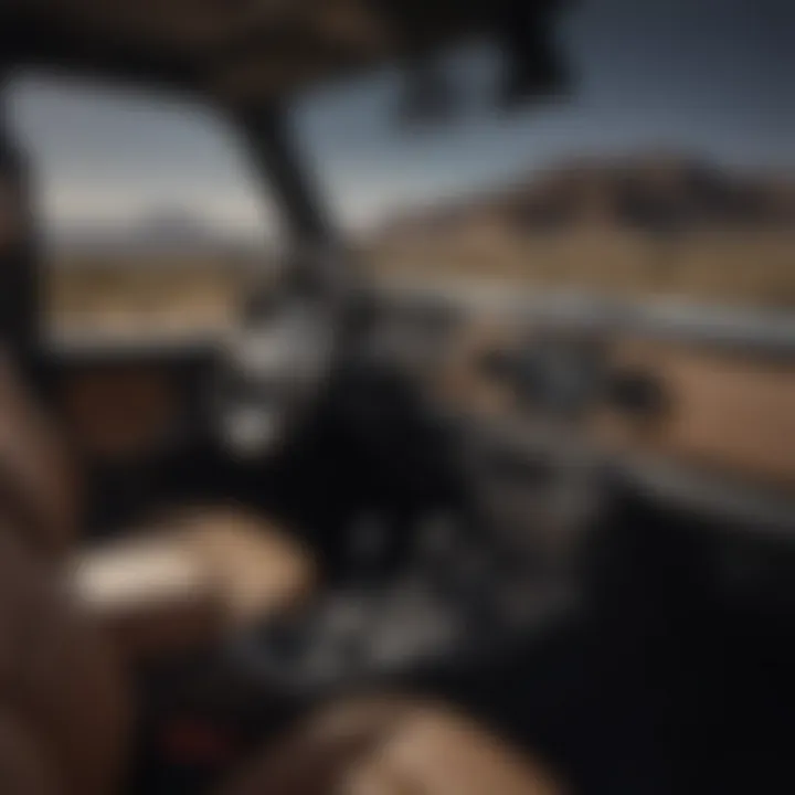 Interior view of Jeep Gladiator Mojave highlighting advanced technology features