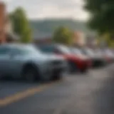 A scenic view of Kingsport, TN with cars parked along the street