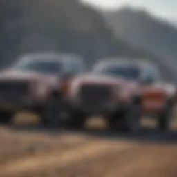 An array of used pickup trucks displayed online
